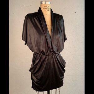 Vintage Love Tease Medium Black Slinky Dress LBD